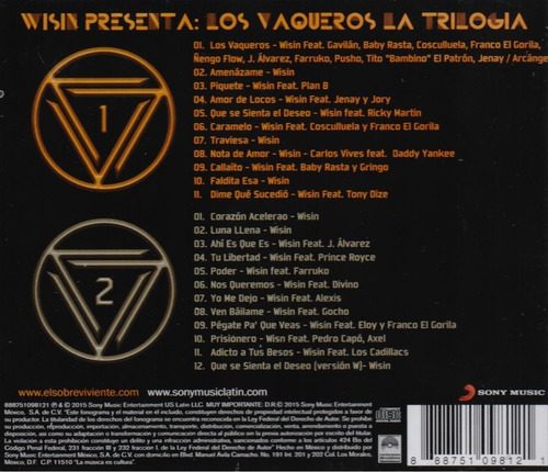 Los Vaqueros La Trilogia - Wisin - 2 Discos Cd - Nuevo