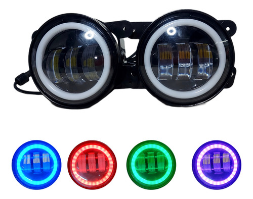 Faro Led Neblinero 4 Pulgadas Redondo C/ Ojo/ángel Rgb (par)