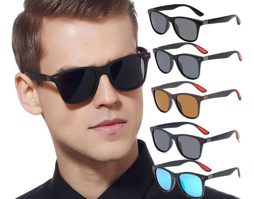 5 Lentes De Sol Deportivas Polarizadas Anti-uv Moda Hombre Color Multicolor Lente Turquesa Varilla 5 Colores Diseño Espejo