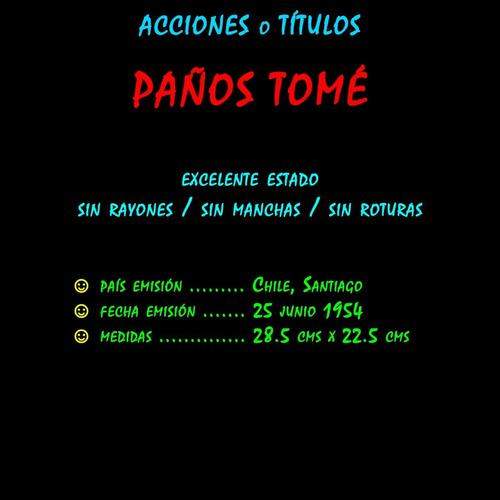 Imagen 2 de 3 de ¬¬ Acción Acciones Títulos / Paños Tomé Zp