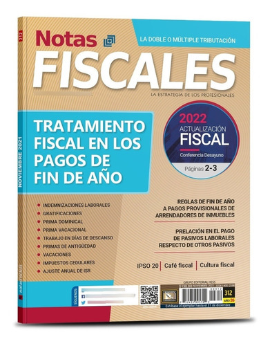 Revista Notas Fiscales 312 Noviembre 2021 Formato Impreso