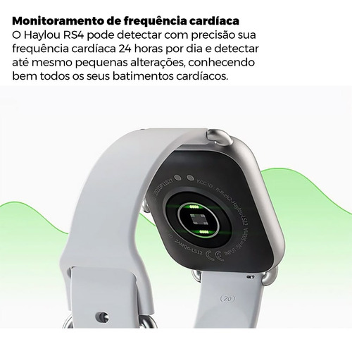 Reloj inteligente Haylou Rs4 Bluetooth 5.1 con pantalla de 1,78 pulgadas, color plata, pulsera, color plata