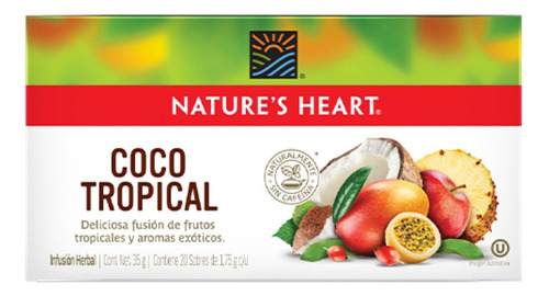 Nature's Heart Coco Tropical caja infusión herbal 20 sobres