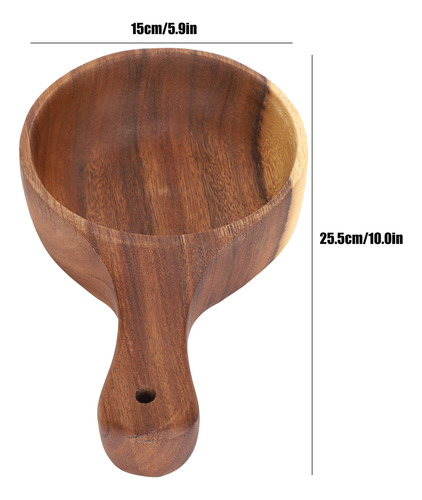 Ensaladera De Madera Apta Para Uso Alimentario Con Mango Par