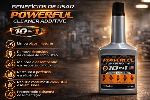 Aditivo Combustível 500ml Powerful Cleaner 10 Em 1 Zaker