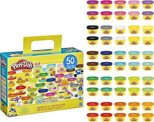 Imagen 3 de 7 de Play Doh Super Pack De Masas X50 Potes De Colores F1535 Ed