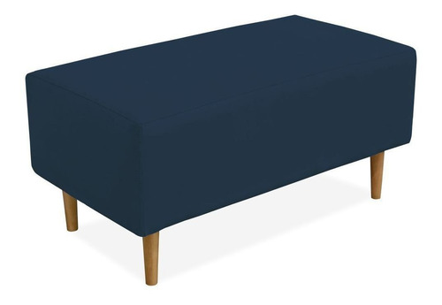 Puff Decorativo Sala De Estar Cléo 90 Cm Suede Azul Marinho