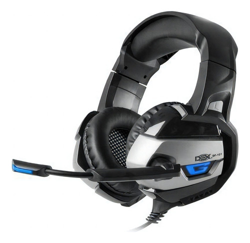 Fone De Ouvido Headset Gamer Led Surround 7.1 Df-101 Dex Cor Preto