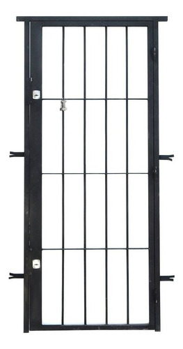 Reja Exterior  De Puerta Walumino  Waluminio Puerta Reja  De 85cm  X 205cm  Barra De 16mm  Color Negro  Pintado