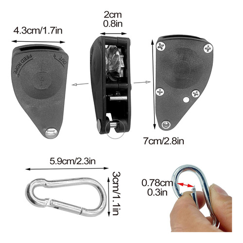 Colgador De Cuerda De Amarre Con Trinquete Cordón Guyline Pa