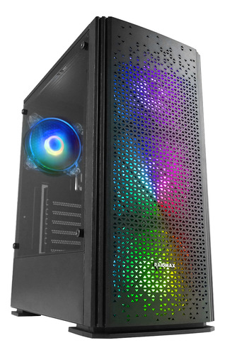 Gabinete Gamer Raidmax Aureola Vidrio Templado X4 Fan Rgb Pc