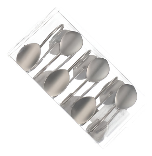 Ganchos Cortina De Baño Hojas Platino Elegante Metal X 12 Un Plateado Mate