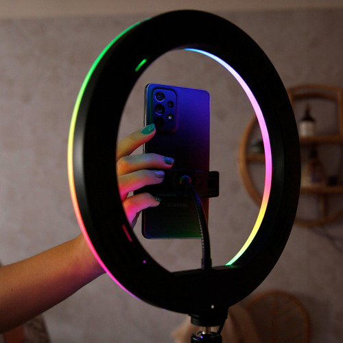 Aro De Luz Rgb Led 30 Cm Con Trípode 2m Ionify Auramobile 12
