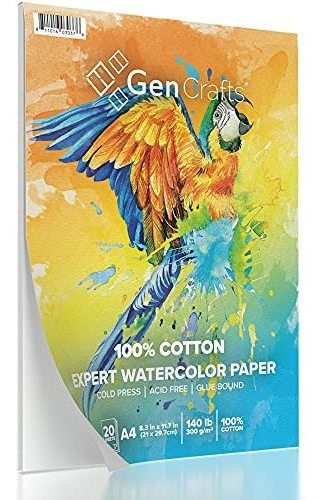 Block Gencrafts De Papel Para Acuarela Algodon 20 Hojas