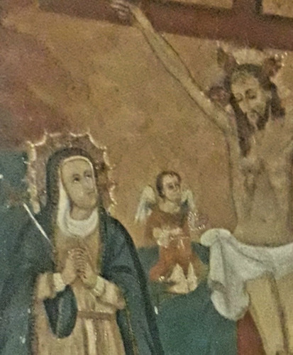 Oleo Pintura Sobre Chapa Cristo Santa María Dolorosa Colonia