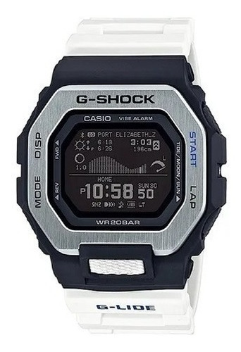 Reloj Casio G-shock Bluetooth® Gbx-100-7dr /marisio Color De La Correa Blanco Color Del Bisel Plateado Color Del Fondo Negro