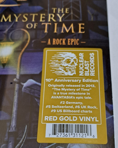 Lp Duplo Avantasia - The Mystery Of Time Gold Vinil 10th An. Versão Do Álbum Edição Limitada