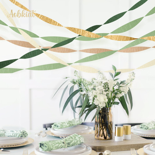 Serpentinas De Papel Crepé Aobkiat Para Decoración De Bodas