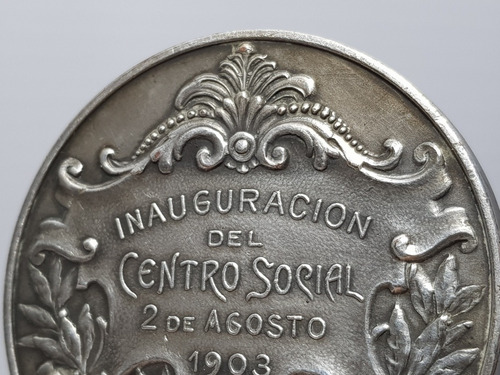 Imagen 9 de 9 de Medalla Jockey Club Rosario 1903 Inaug. Metal Mag 56367