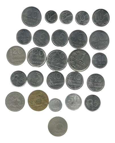 1000 Réis 1927 + 10 Centavos 1956 1974 1977 1978 1989 +19 Mo