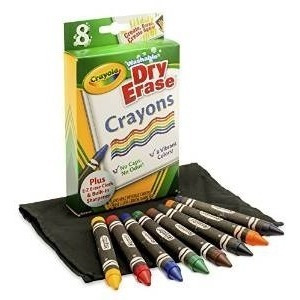 Crayola Grandes Dry Erase Crayons, 8 Count (98-5200)