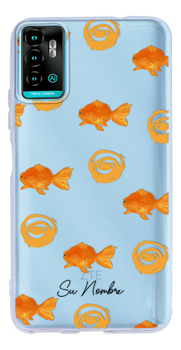 Funda Para Zte Para Mujer Patrón Pez Peces Con Tu Nombre