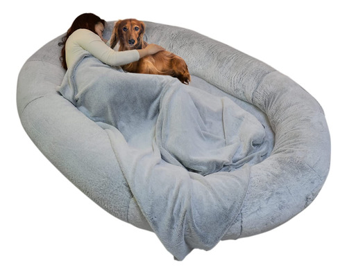 Cama Humana Para Perros Con Manta, 72 X 48 X 12 Camas Grand.