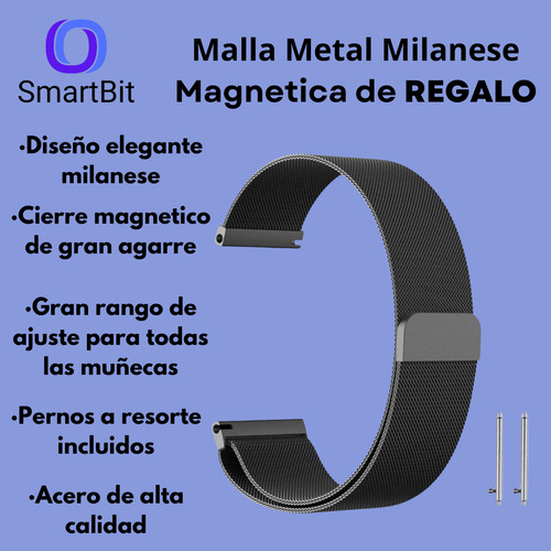 Reloj Smartwatch Hombre Smartbit S1 Pro Negro 1.39 Deportivo Redondo Compatible Con Android E Ios Llamadas Mensajes Elegante
