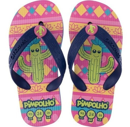 Chinelo Infantil Menina Praiano Várias Estampas Pimpolho