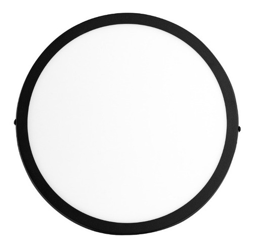 Imagen 2 de 10 de Panel Plafon Led 24w Redondo Negro Aplicar Macroled