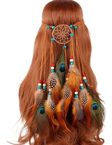 Diadema Atrapasueños Hippie Bohemio Para Mujer, Color Indio