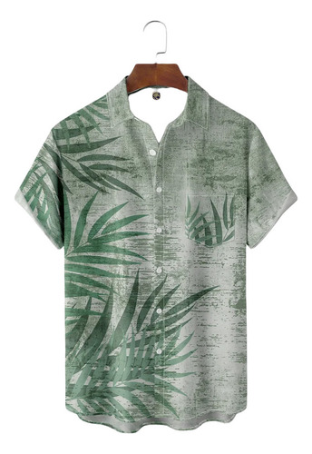 Mks Camisa Hawaiana Unisex Botanical Leaf, Camisa De Playa