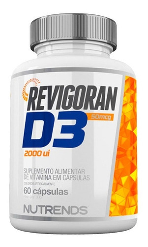 Revigoran D3 2000ui 50mcg 60 Caps - Nutrends - Vitamina D3 Sabor Sem Sabor