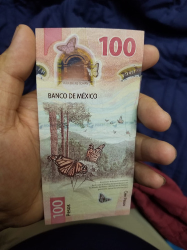 Billete De 100 Pesos Con Falla De Impresión Y Con Serie Aa (Usado)