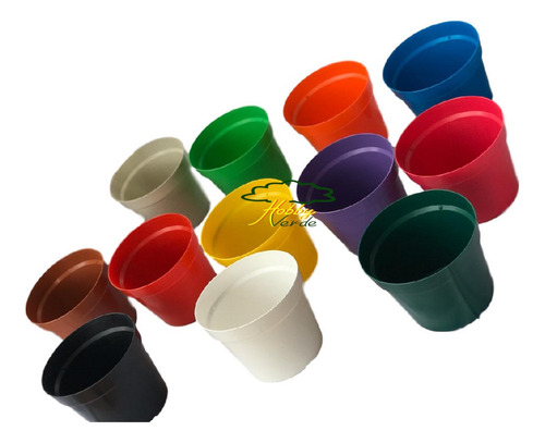 Imagem 2 de 8 de Vaso Plástico Pote 12 Colorido Suculenta Mudas E Cactos 20ud