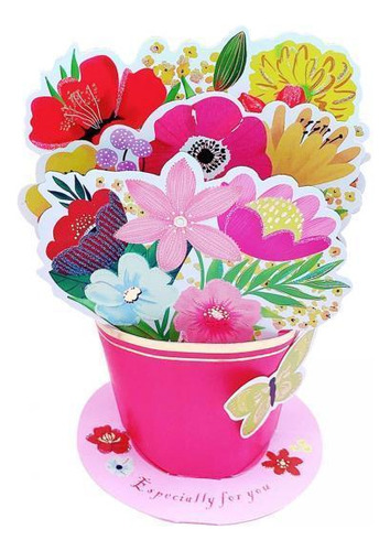 2 Tarjeta 3d Para El Día De La Madre, Ramo De Flores, A