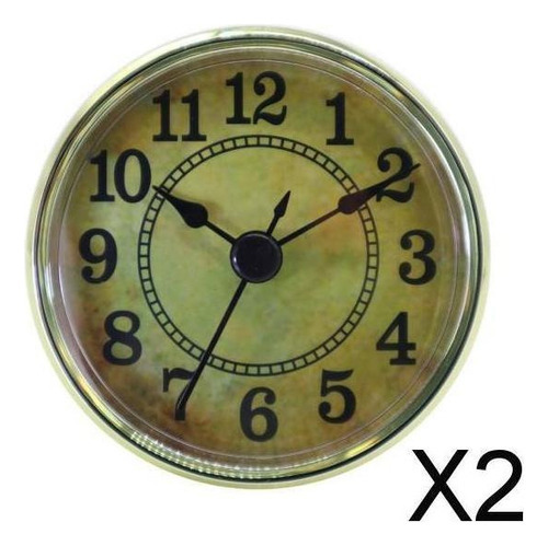 2x 70mm Dial Movimiento De Inserción De Reloj De Cuarzo Con Color De La Estructura Fix Color Del Fondo Fix