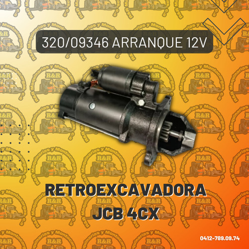 320/09346 Arranque 12v Retroexcavadora Jcb 4cx