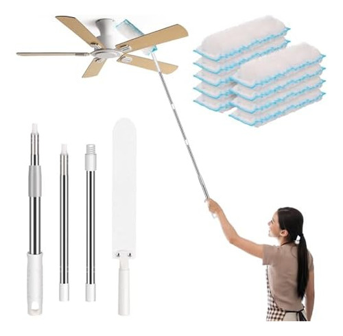 Paquete De 9 Plumeros Largos Flexibles Con Poste De Extensió