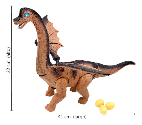 Dinosaurio Pone Huevos, Y Alas, Luz, Sonido Movimiento 11346 Personaje Braquiosaurio