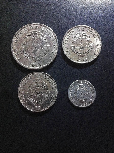 6 Monedas De Costa Rica Colección Años Bajos Ex.f Oferta 