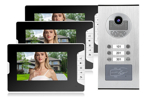 Sistema De Intercomunicador De Puerta De 7 Pulgadas Con 3 Mo