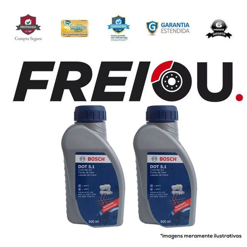 Kit 2 Fluídos Bosch Dot 5.1 500ml  Para Volkswagen Golf 1.9 