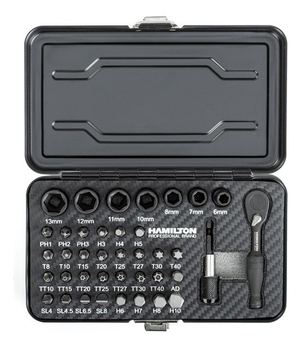 Juego De Tubos Bocallaves Y Llaves Torx 1/4 Hamilton Jb39 Negro