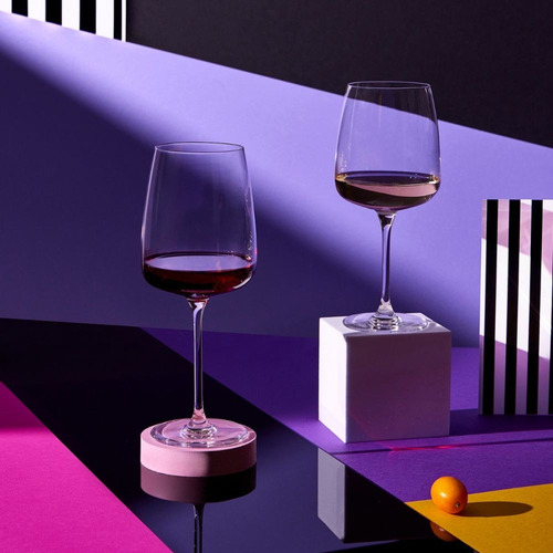 Copa De Vino Tinto Cristal Krosno Línea Modern Set X4