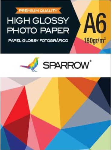 2 X Papel Foto Glossy 180gr A6 (105x148mm) X 20 Hojas