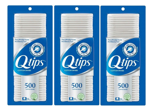 Q-tips Hisopos De Algodon, 500 Unidades (paquete De 3)