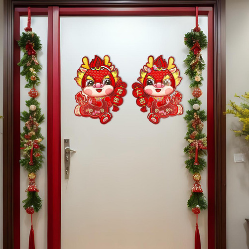 2x Adhesivos Para Ventana De Año Nuevo, Decoración De Año