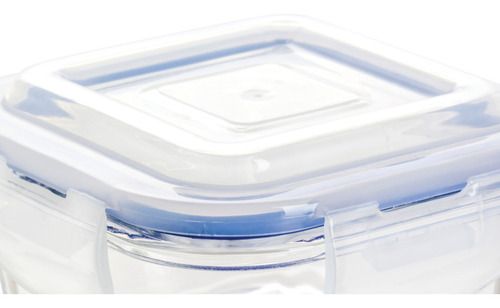 Caja 36 Hermetico De Vidrio Cuadrado Chico 320 Ml