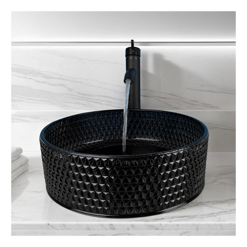 Fregadero De Recipiente De Cristal Negro De Globaosalu Con Y